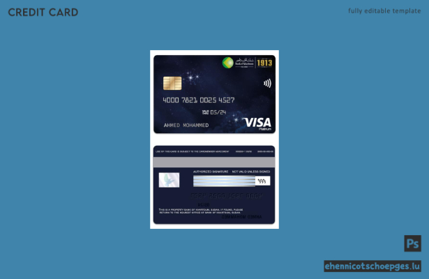 Beispielvorschau der Sudan Bank of Khartoum Visa Platinum Karte